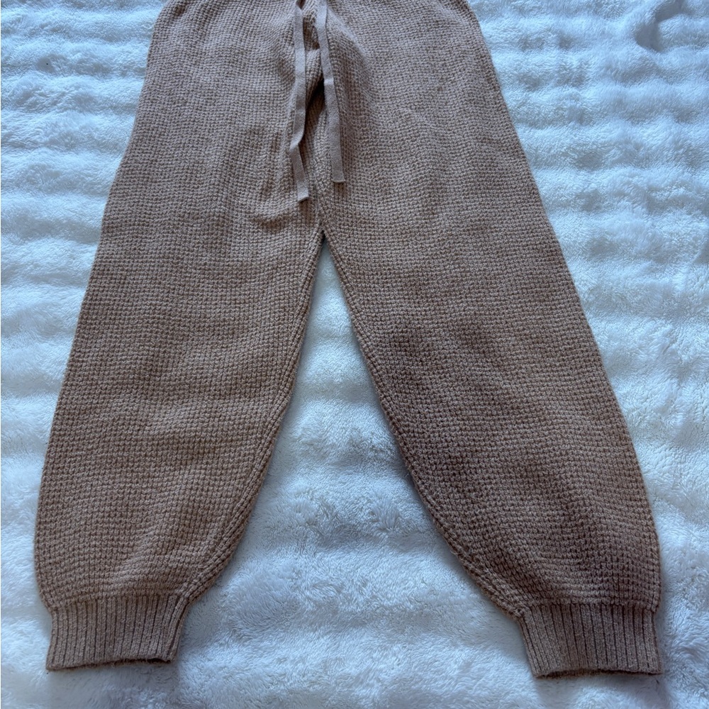 Brown Waffle Jogger Pants